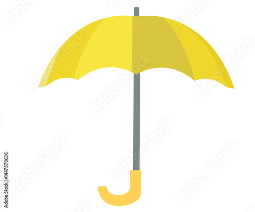 黄色い傘のアイコン。雨傘。ベクターイラスト