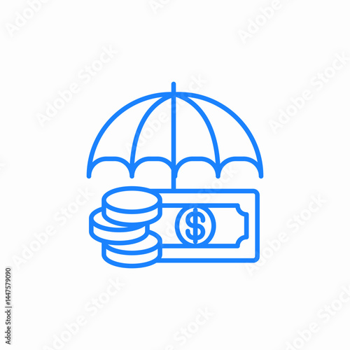 protected finances icon sign vector