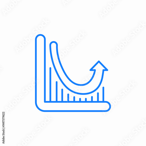recovery graph blue icon sign vector