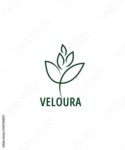 Minimalist flower logo, abstract flower logo, botanical logo design vector 