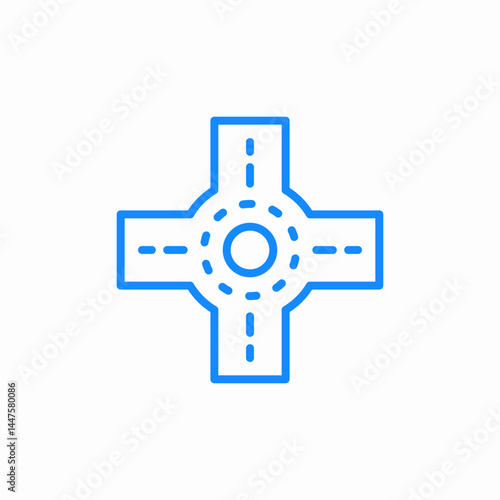 roundabout traffic icon sign vector