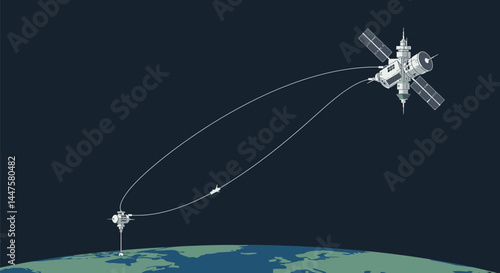 Space Elevator: Minimalist Vector Art