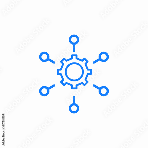 system integration blue icon sign vector