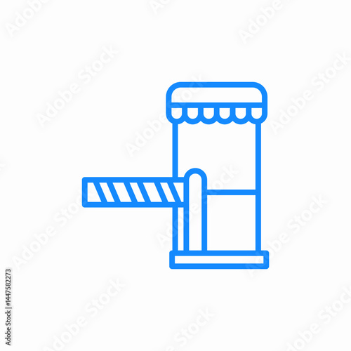 toll booth access control blue icon sign vector
