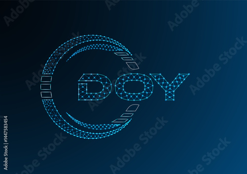 DOY low poly letter logo vector design. DOY lower poly logo design.