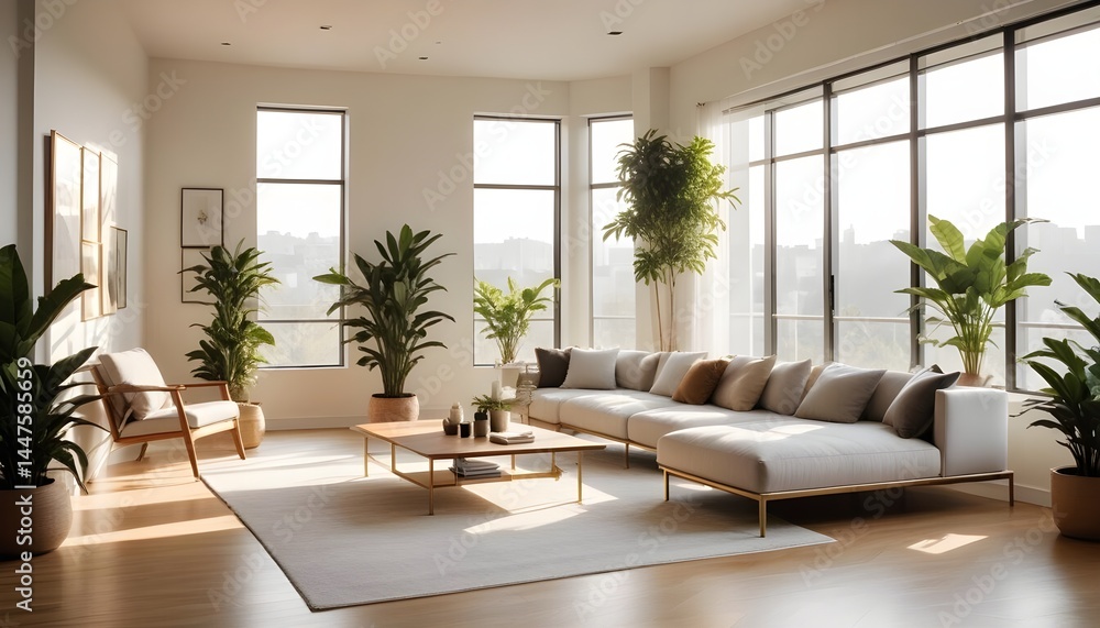 Fototapeta premium Photo interior modern design room 3d illustration