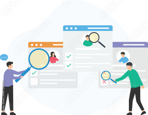 Recruiters or hiring managers, online CV or resume review, candidate evaluation or profile assessment, job qualifications or skills match, experience verification or career history, applicant tracking