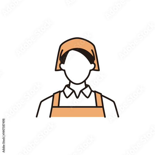 エプロンをしている女性店員