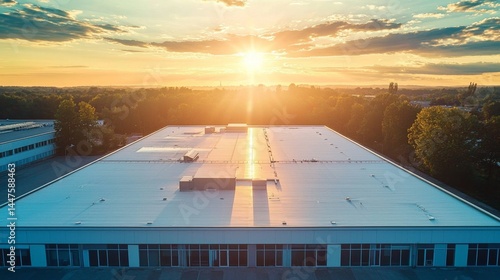 The serene beauty of a sunset highlighting architectural elegance.