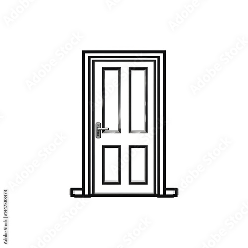 black and white door