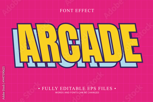 Vintage Arcade Comic Text Effect – Editable EPS Vector Style
