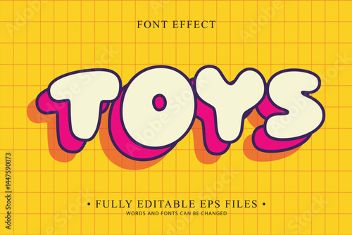 Toys style editable text effect