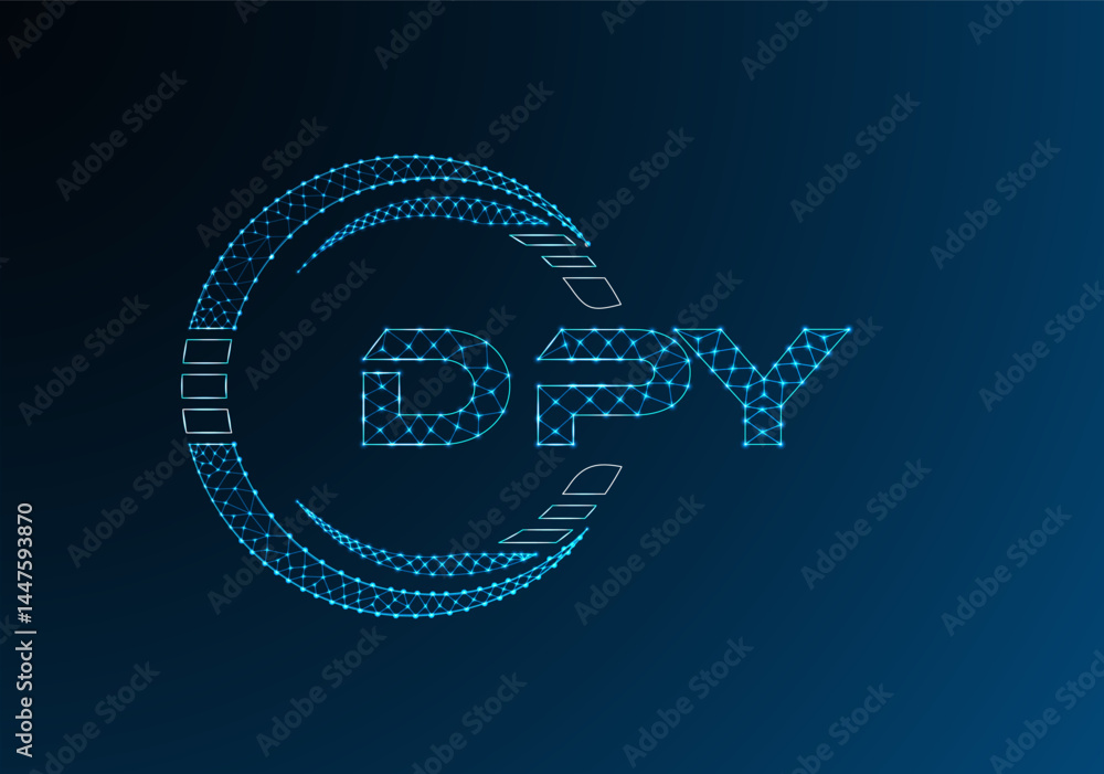 Obraz premium DPY low poly letter logo vector design. DPY lower poly logo design.