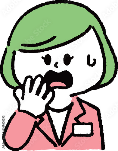 驚いているスーツの女性