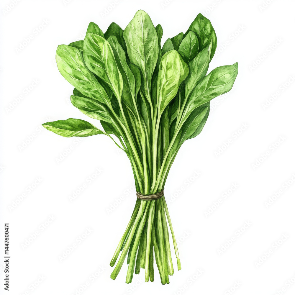 Fresh spinach in realistic style appears so inviting Fresh spinach in realistic style appears so inviting