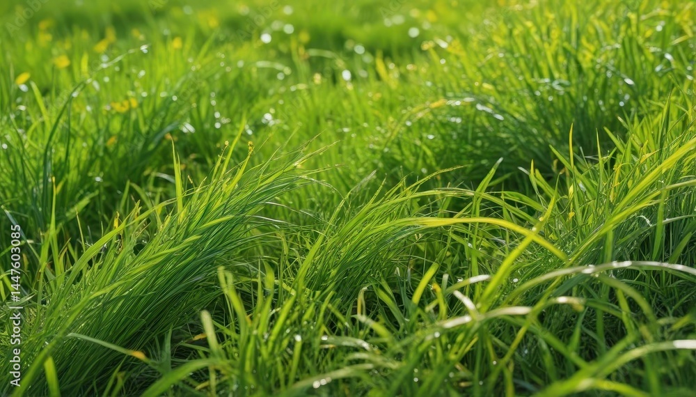 Fototapeta premium Abstract swirls of vibrant green and yellow, suggesting fresh spring grass , illustration, nature, background