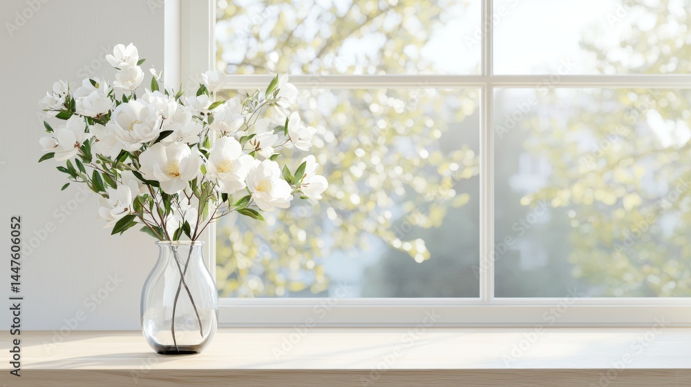 Floral arrangement on a window sill, spring blossom indoors flowers white flowers floral arrangement Floral arrangement on a window sill, spring blossom indoors flowers white flowers floral arrangement