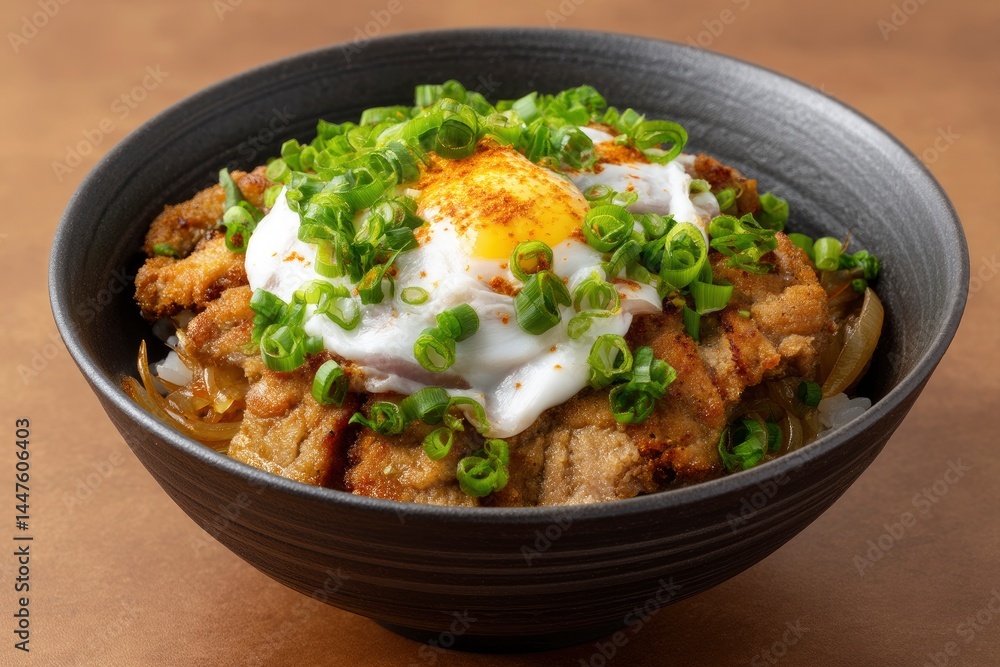 Katsudon with Fried Egg and Scallion Katsudon with Fried Egg and Scallion