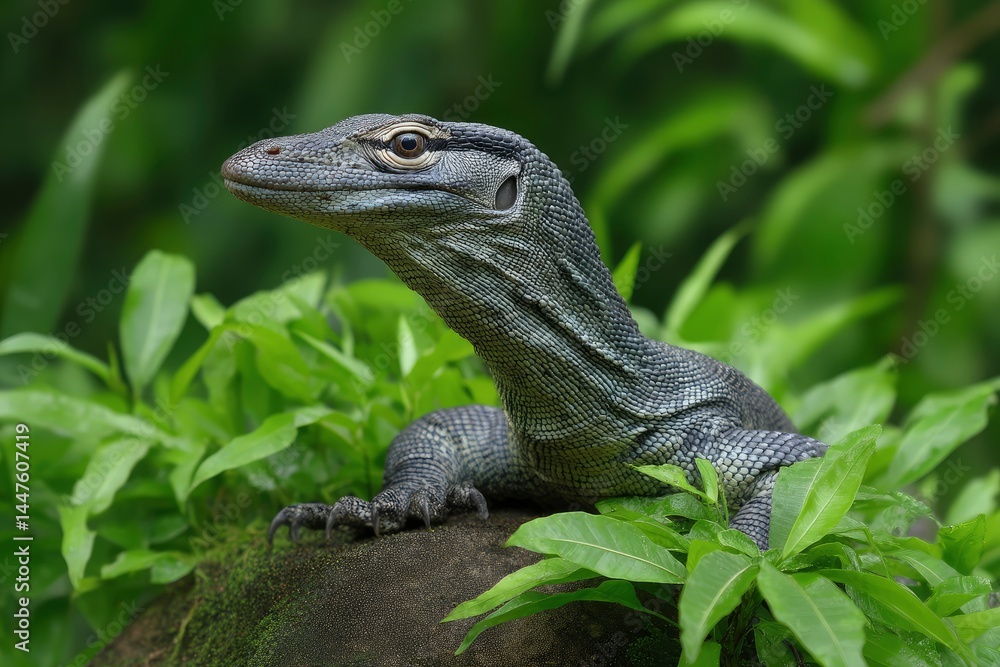 Obraz premium Lizard in Greenery