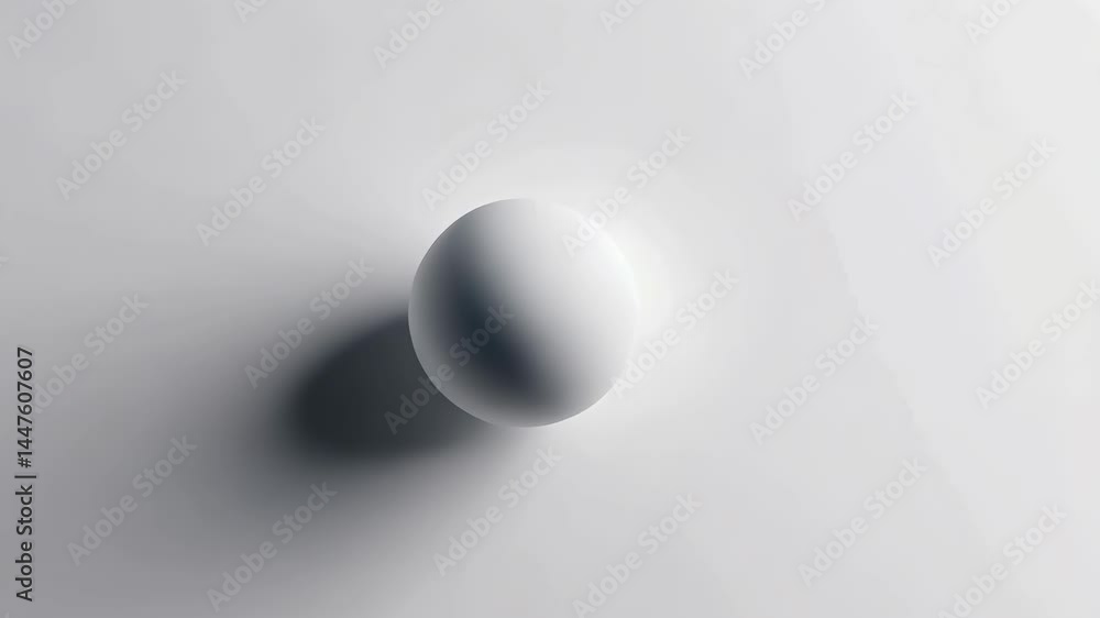 Shadow play of light on a slowly rotating white sphere on minimalist surface Shadow play of light on a slowly rotating white sphere on minimalist surface