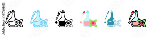 Essential Oil multi style, mini illustration icon, related to relaxation, spa, wellness and more. Vector EPS 10 for modern concept, print, UI, UX kit, web and app development