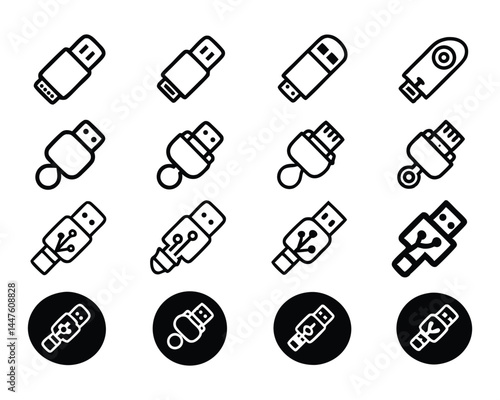 usb icon set