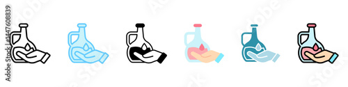 Massage Oil multi style, mini illustration icon, related to relaxation, spa, wellness and more. Vector EPS 10 for modern concept, print, UI, UX kit, web and app development