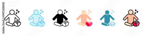 Mindful Rest multi style, mini illustration icon, related to relaxation, spa, wellness and more. Vector EPS 10 for modern concept, print, UI, UX kit, web and app development