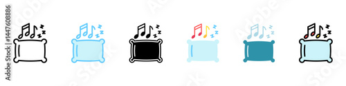 Nap Pillow multi style, mini illustration icon, related to relaxation, spa, wellness and more. Vector EPS 10 for modern concept, print, UI, UX kit, web and app development