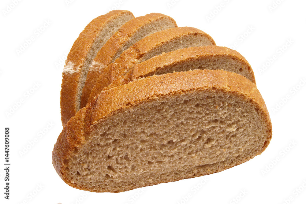 Sliced bread isolated on white