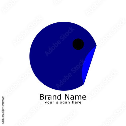 blue circle bird logo design template