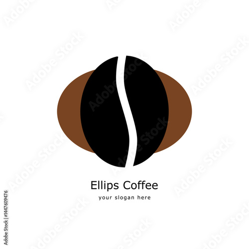 Coffee ellips Logo design template