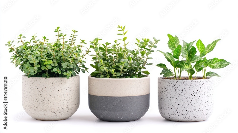 Fototapeta premium Ceramic planters isolated on white background