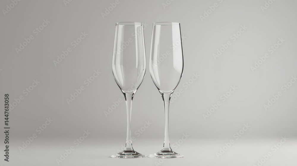 Champagne flute glasses isolated on white background Champagne flute glasses isolated on white background