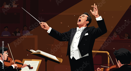 Orchestral Conductor, Vector Art, Leadership, Music