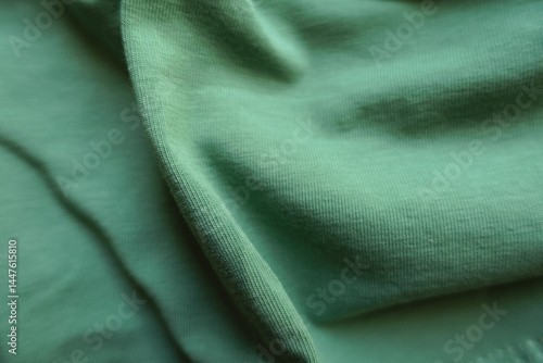 Obraz na płótnie Crumpled simple unprinted juniper green cotton fabric w salonie