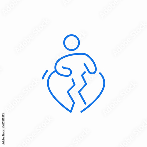 heartbroken person pain icon sign vector