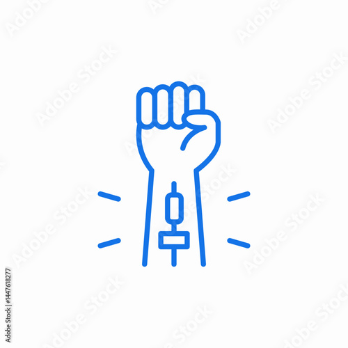 injection strong arm icon sign vector