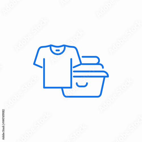 laundry clothes basket icon sign vector