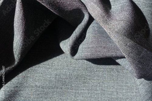 Obraz na płótnie Crumpled thick salt and pepper polyester fabric w salonie