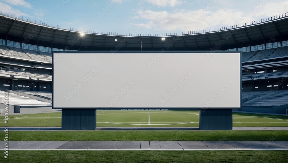Obraz premium Blank billboard mockup at sports stadium entrance