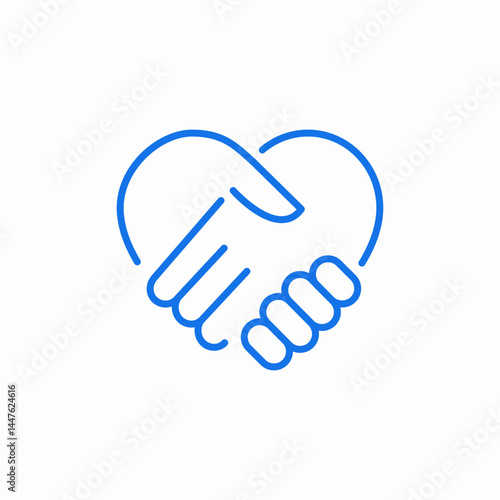 partnership trust heart icon sign vector