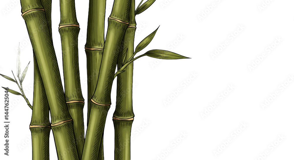 Fototapeta premium Lush Bamboo Thrives Against Dark Backdrop