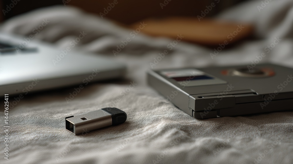 A nostalgic blend of digital storage devices set against a soft background, symbolizing the evolution of technology through time. A nostalgic blend of digital storage devices set against a soft background, symbolizing the evolution of technology through time.