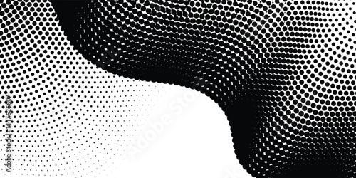 Grunge halftone gradient background. Faded grit noise texture. White and black sand wallpaper. Retro pixelated backdrop. Anime or manga style comic overlay. Vector graphic design textured template