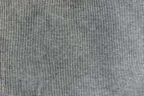Surface of heather grey rib knit fabric