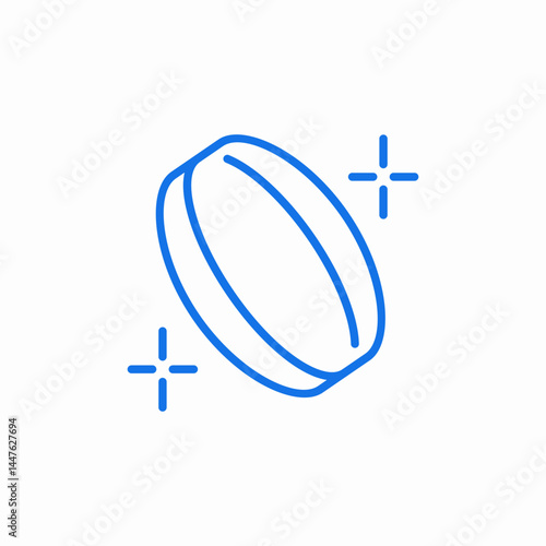 shiny coin object icon sign vector