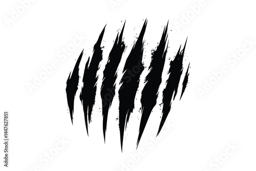 Aggressive claw marks tearing through the space with a retro scratch marks vector