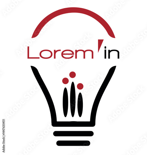 logo representing a light bulb with a team of people