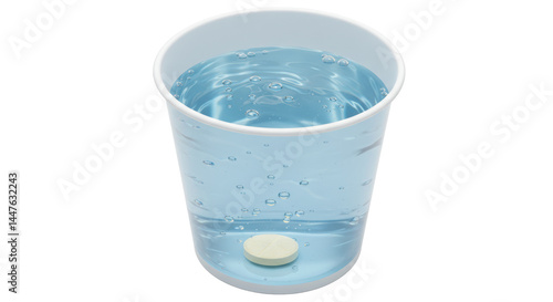 Isolated Water glass with soluble tablet